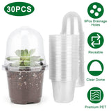 30-Pieces: Plant Nursery Pots PET Flower Seed Starting Pots Container with Dome Drainage Holes