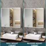 30" W X 26" H Aluminum Bathroom Mirror Medicine Cabinet with Dual Mirrors