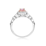 3.00 CTTW Pink Sapphire Princess Cut Halo Ring