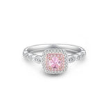3.00 CTTW Pink Sapphire Princess Cut Halo Ring