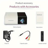 3000+ Lumens HD Mini Projector with Remote
