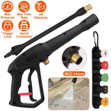 3000PSI Pressure Washer Gun Car Foam Sprayer with Jet Wand 5 Nozzle Tips M22-14 Connector