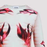 Jean Paul Gaultier Layered Long Sleeves Top Printed "Flower Body Morphing Mariniere" Women