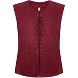 Retro Steampunk Vest Mens Lace-Up Waistcoat