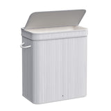 SONGMICS Laundry Hamper with Lid Bamboo Laundry Basket Removable Machine Washable Laundry Basket with Handles 26.4-Gallons for Laundry Room Bedroom Bathroom Dove Gray ULCB063G01