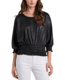 Vince Camuto Smocked-Hem Blouse, Size XS