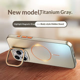 Magnetic Phone Case With A Gold-finish Thin Ring Compatible With The 17 Pro Max