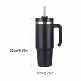 30.5 Oz 304 Stainless Steel Double Vacuum Portable Travel Cup with Handle and Straw