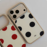 Christmas Retro Polka Dot Frosted Glass Phone Case