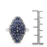 1.25 Carat Genuine Tanzanite .925 Sterling Silver Ring