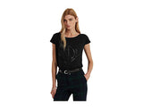 Lauren Ralph Lauren Sequined Art Deco Cotton-Blend Tee