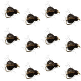 Bead Head LaFontaine Black Deep Sparkle Caddis Pupa - 12 Flies Size 18