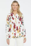 NYDJ Womens Pleated Peasant Blouse, Size XS