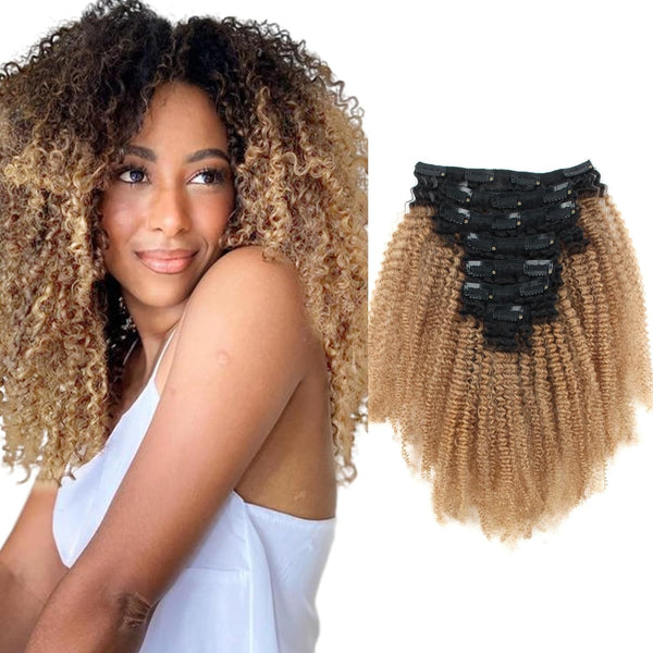 RIO KINKY GOLD CLIP IN HAIR EXTENSIONS
