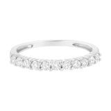 IGI Certified 1/2 Cttw Diamond 10K White Gold Prong Set Fluted Band Style Ring (I-J Color, I2-I3 Clarity) - Size 7