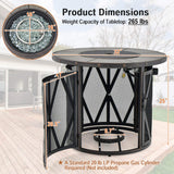 Alora 30K BTU Premium Outdoor Patio Gas Fire Pit Table With Fire Glass And Cover, 32" (SAK17432)