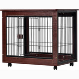 31-Inch Furniture Style Pet Dog Crate Cage with Wooden Structure