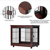 31-Inch Furniture Style Pet Dog Crate Cage with Wooden Structure