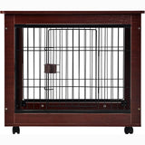 31-Inch Furniture Style Pet Dog Crate Cage with Wooden Structure