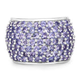 4.22 Carat Genuine Tanzanite .925 Sterling Silver Ring