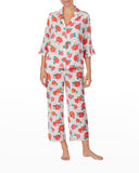 Kate Spade  Rosy Crop Pajamas in Rose Bud, Size Medium