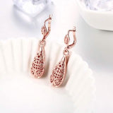 18K Gold Laser Cut Filigree Drop Earrings - Assorted Colors
