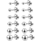 Stainless Steel Hypoallergenic Ball Shaped Stud Earrings