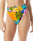 Sundazed Cora Floral-Print High-Waist Bikini Bottoms, Size Small