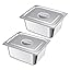 VEVOR 4 Pack Full Size Steam Table Pan,4 Inch Deep, 13L Capacity - Stainless Steel Food Container for Oven, Hotel - Anti-Jam Design