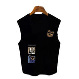 Fashionable Mens Sleeveless Printed Top