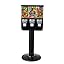 VEVOR Commercial Vending Machine, Triple Compartment Candy Dispenser with Iron Stand, Gumball and Candy Machine for Business, Coin Operated Gumball Bank for Toy Capsules Bouncy Balls Candy Nut, Black