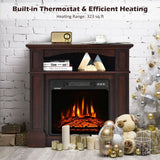 32" Electric TV Stand Entertainment Center Console Fireplace W/ Mantel & Shelf, 1400W (90869345)