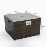 32" Outdoor Rattan Propane Gas Fire Table with Tile Tabletop