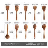 Spatula Soup Ladle And Wooden Turner Set In Teak