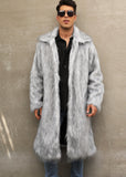 Mens Long Faux Fur Coat Mens Outerwear Warm And Cozy