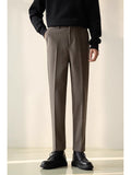 Mens Stylish Casual Straight-leg Suit Pants