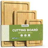 Kitchen Three-piece Bamboo Cutting Board Set