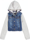 Tommy Hilfiger Toddler Girls Mixed-Media Hooded Jacket, Size 2T