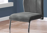 Two 77.5inches Velvet Chrome Metal and Foam Dining Chairs