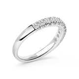 14K White Gold 1/2 Cttw Round Diamond 11 Stone Classic Band
