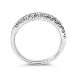 14K White Gold 1/2 Cttw Round Diamond 11 Stone Classic Band