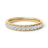 14K White Gold 1/2 Cttw Round Diamond 11 Stone Classic Band