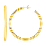 14k Yellow Gold Polished Hoop Earrings