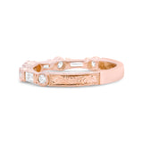 14K Rose Gold 3/8 Cttw Baguette and Round Diamond Bridal Band - (H-I Color, VS1-VS2 Clarity) - Size 6.75