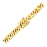 6.65mm 10k Yellow Gold Semi Solid Miami Cuban Chain