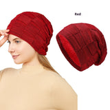 Mens Winter Knitted Hat Couples Style Warm Fleece-Lined Ear-Protecting Wool Cap
