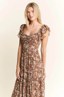 Jade By Jane Ruffle Sleeve Tiered Maxi Dress