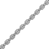 10K White Gold 2.0 Cttw Diamond Square Link Bracelet (J-K Color, I2-I3 Clarity) - Size 7.25"