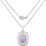 7.30 Carat Genuine Amethyst .925 Sterling Silver Pendant