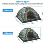 3/4 Person Instant Pop Up Dome Tent